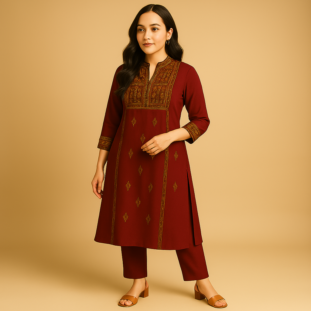 Lavendula Maroon kurta - Image 3