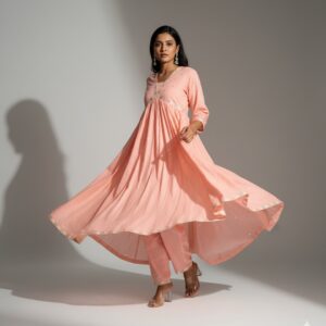 Srivalli Collections  Peach colour 3 piece set