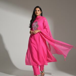 Srivalli Collections Rani pink 3 piece set