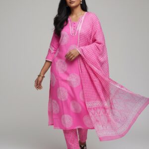 Srivalli Collections Baby pink 3 piece set