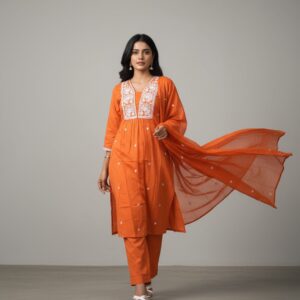 Srivalli Collections Orange 3piece set