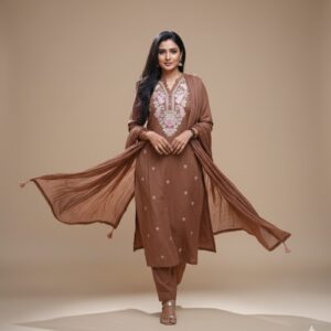 Srivalli collections brown colour cord set