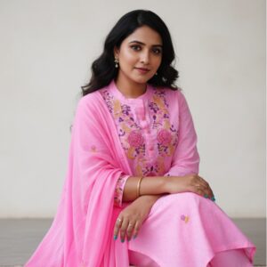 Srivalli collections pink colour 3piece set
