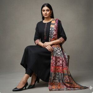 Srivalli Collections black colour 3piece set