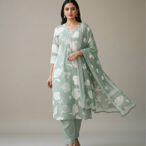 Srivalli Collections loght green 3piece set