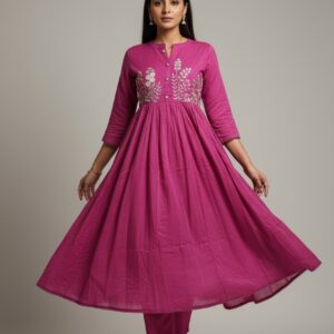 Srivalli collections pink colour 3piece set