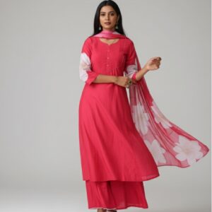 Srivalli  Collections red colour 3piece set