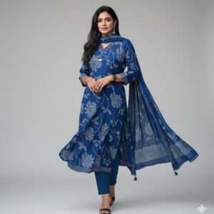 Srivalli Collections blue colour 3piece set