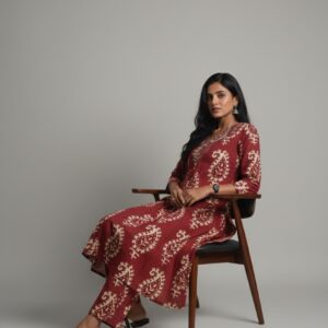 Srivalli collections maroon colour cord set