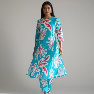 Srivalli Collections Teal green cord set