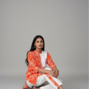 Srivalli Collections orange cord set