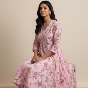 Srivalli Collections pink colour cord set