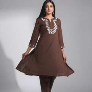 Srivalli Collections Brown cord set