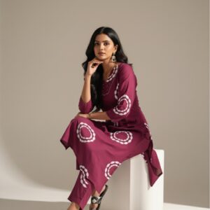 Srivalli Collections wine colour cord set